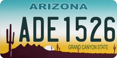 AZ license plate ADE1526