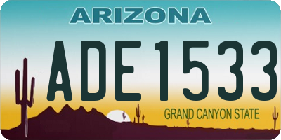 AZ license plate ADE1533