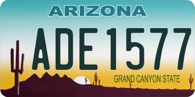 AZ license plate ADE1577