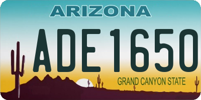 AZ license plate ADE1650