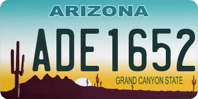 AZ license plate ADE1652
