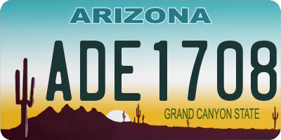 AZ license plate ADE1708