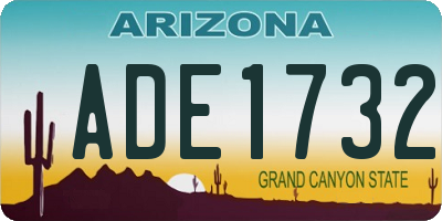 AZ license plate ADE1732