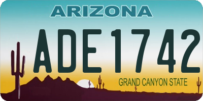AZ license plate ADE1742