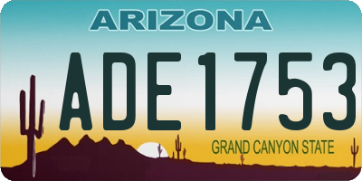 AZ license plate ADE1753