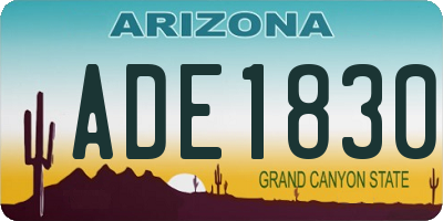 AZ license plate ADE1830