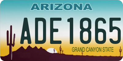 AZ license plate ADE1865