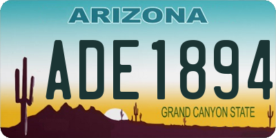 AZ license plate ADE1894