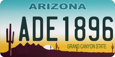 AZ license plate ADE1896