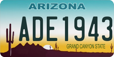 AZ license plate ADE1943