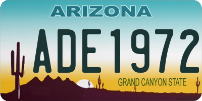 AZ license plate ADE1972