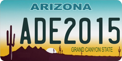 AZ license plate ADE2015