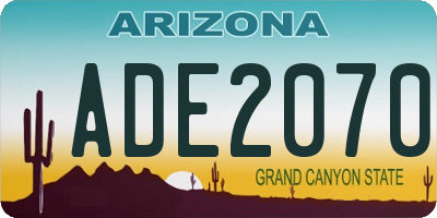 AZ license plate ADE2070