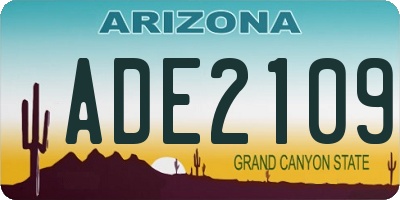 AZ license plate ADE2109