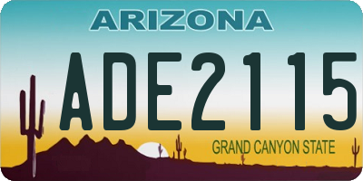 AZ license plate ADE2115