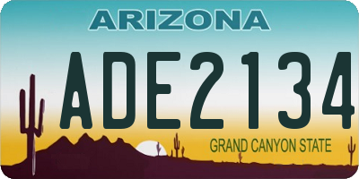 AZ license plate ADE2134