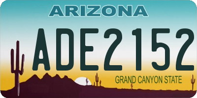 AZ license plate ADE2152