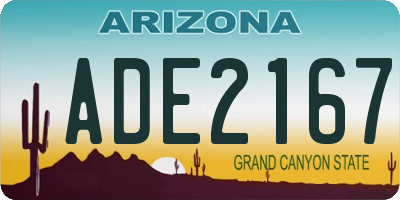 AZ license plate ADE2167