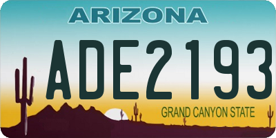 AZ license plate ADE2193