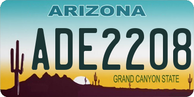 AZ license plate ADE2208