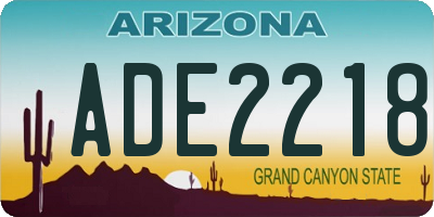 AZ license plate ADE2218