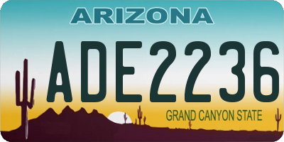 AZ license plate ADE2236