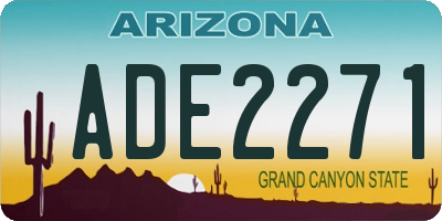 AZ license plate ADE2271