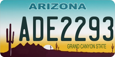 AZ license plate ADE2293