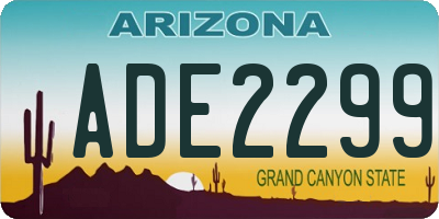 AZ license plate ADE2299