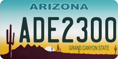 AZ license plate ADE2300