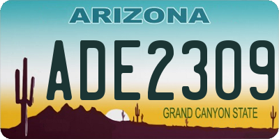 AZ license plate ADE2309