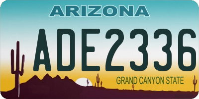 AZ license plate ADE2336
