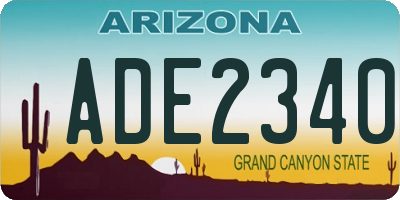 AZ license plate ADE2340