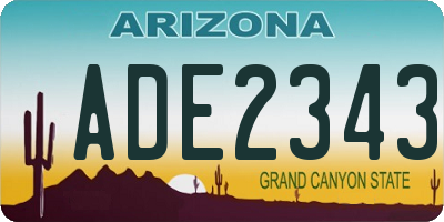 AZ license plate ADE2343