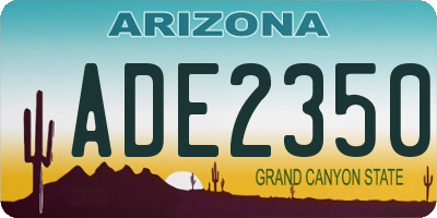 AZ license plate ADE2350