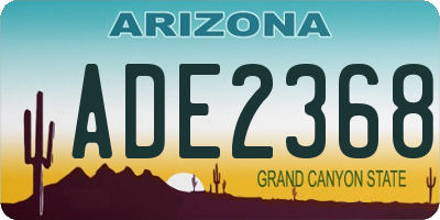 AZ license plate ADE2368
