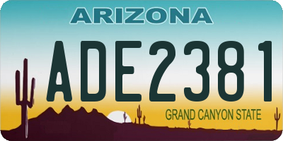 AZ license plate ADE2381