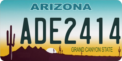 AZ license plate ADE2414