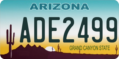 AZ license plate ADE2499