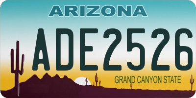 AZ license plate ADE2526