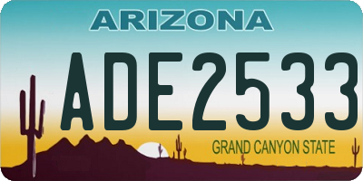 AZ license plate ADE2533