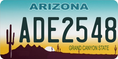 AZ license plate ADE2548