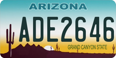 AZ license plate ADE2646