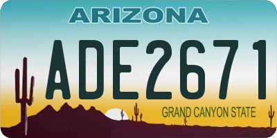 AZ license plate ADE2671