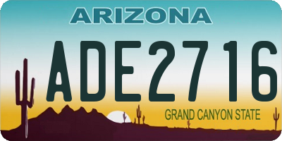 AZ license plate ADE2716
