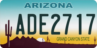 AZ license plate ADE2717