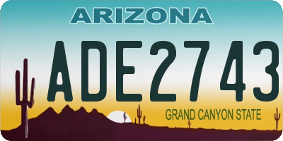 AZ license plate ADE2743