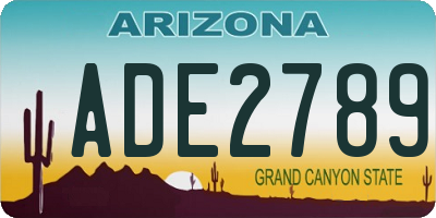 AZ license plate ADE2789
