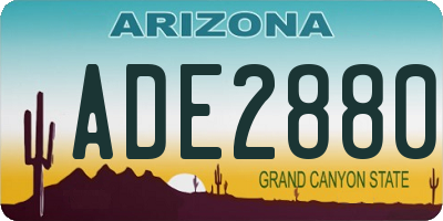 AZ license plate ADE2880