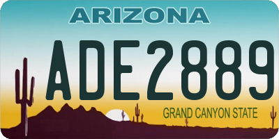 AZ license plate ADE2889